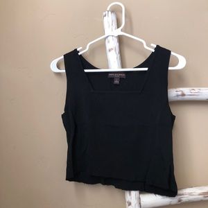 trendy square neck black top!